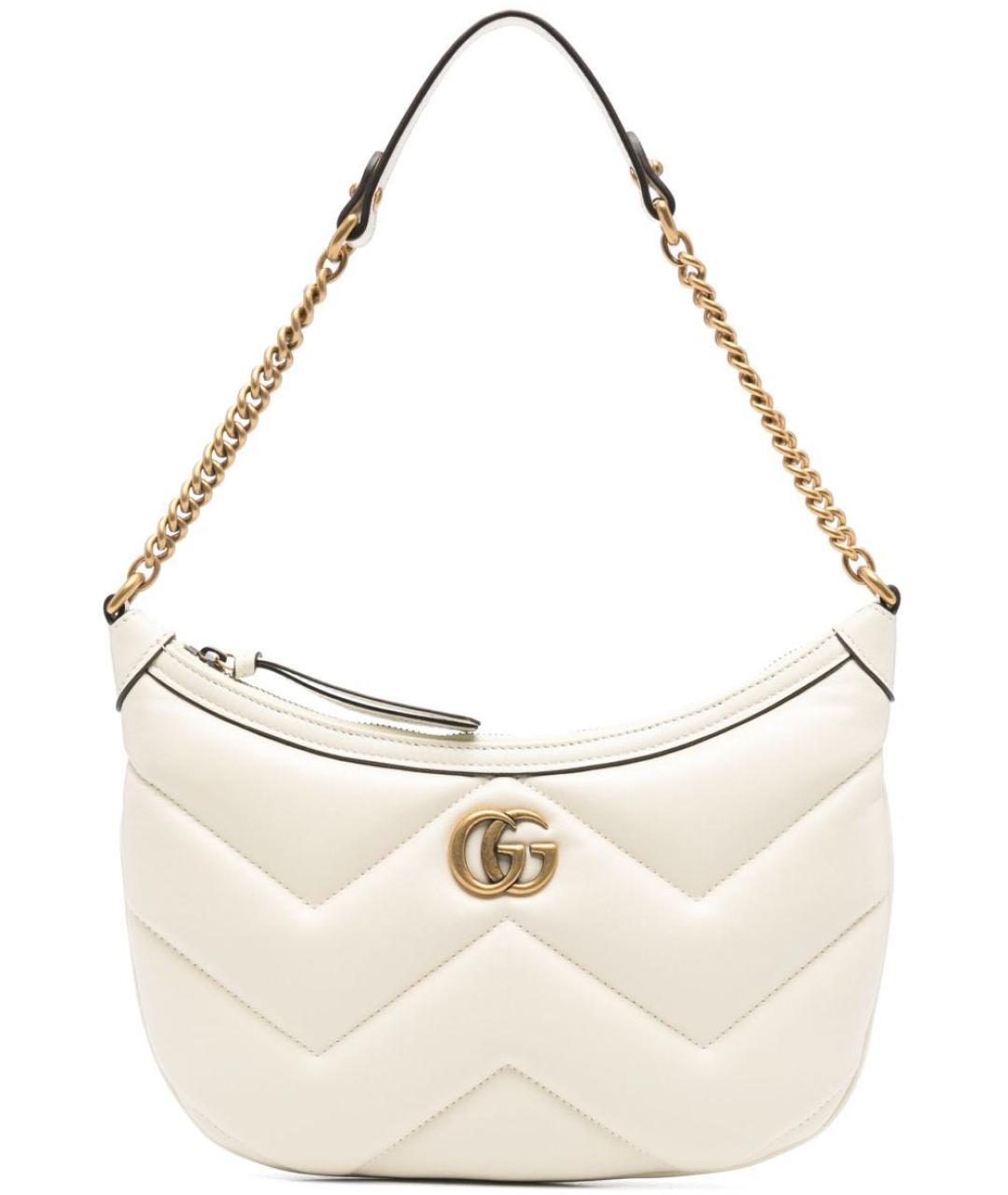 GUCCI Бежевая кожаная сумка с короткими ручками, фото 4