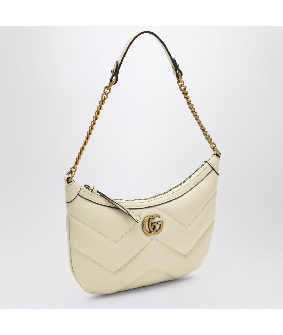 GUCCI Бежевая кожаная сумка с короткими ручками, фото 3