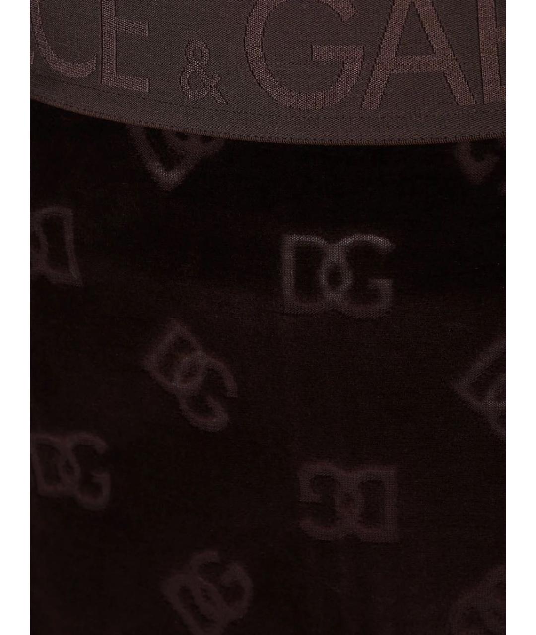 DOLCE&GABBANA Коричневая хлопковая юбка макси, фото 3