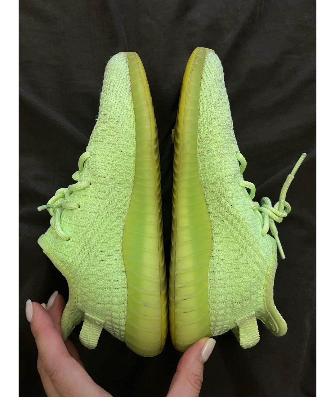 ADIDAS YEEZY Салатовые текстильные кеды, фото 5