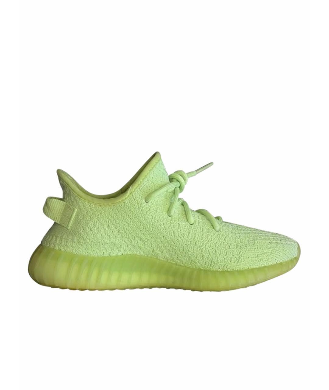 ADIDAS YEEZY Салатовые текстильные кеды, фото 1