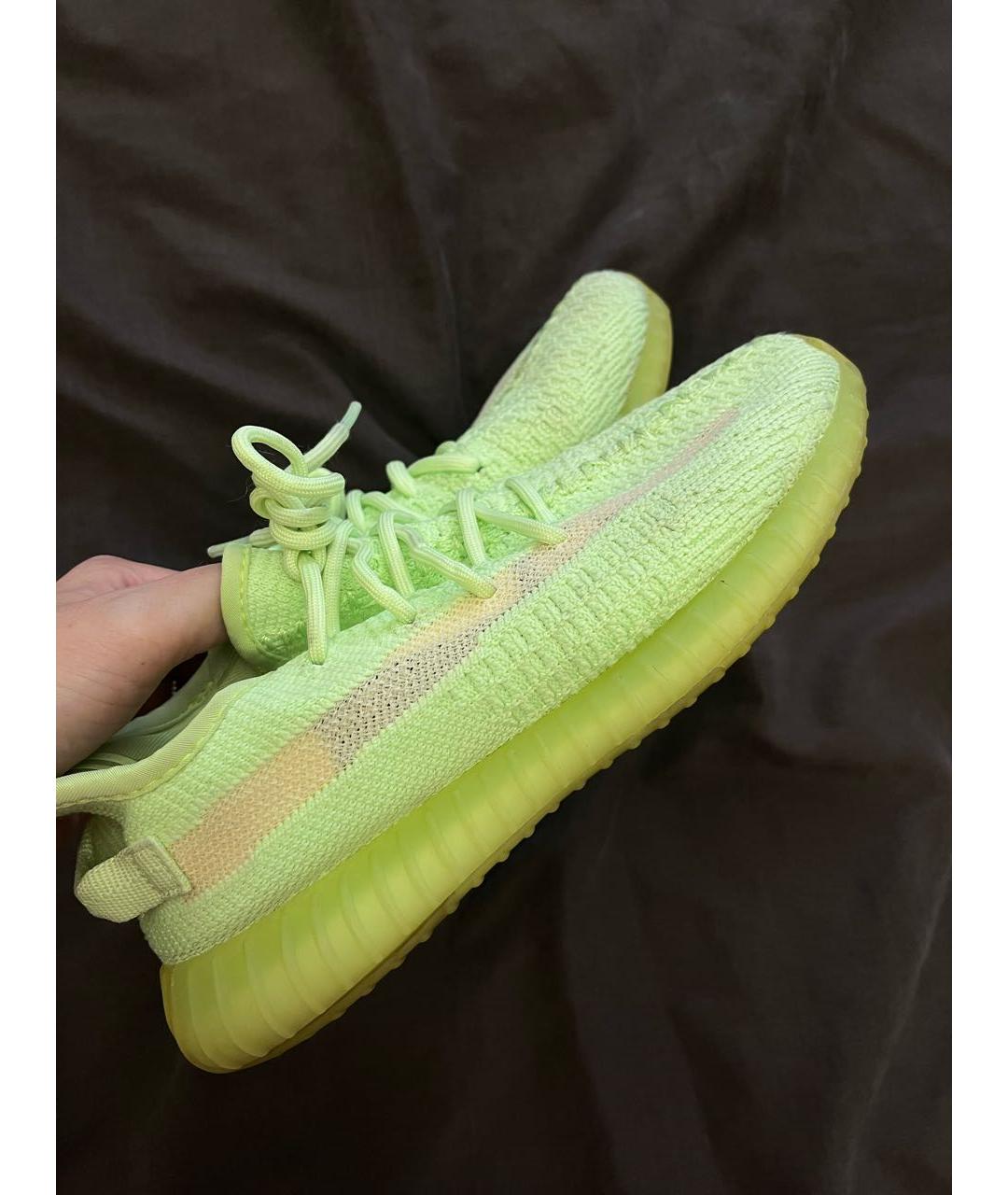 ADIDAS YEEZY Салатовые текстильные кеды, фото 6