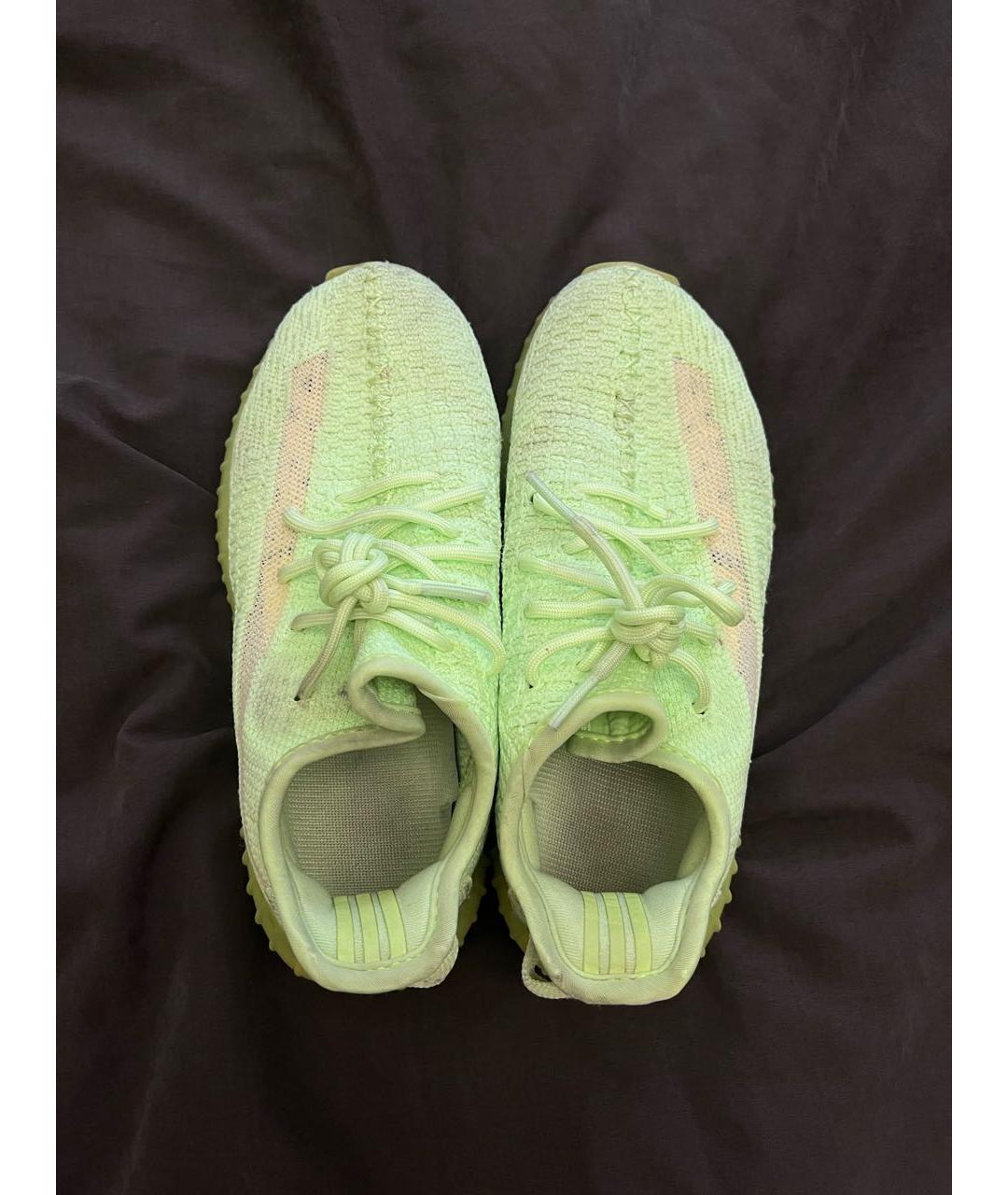 ADIDAS YEEZY Салатовые текстильные кеды, фото 3
