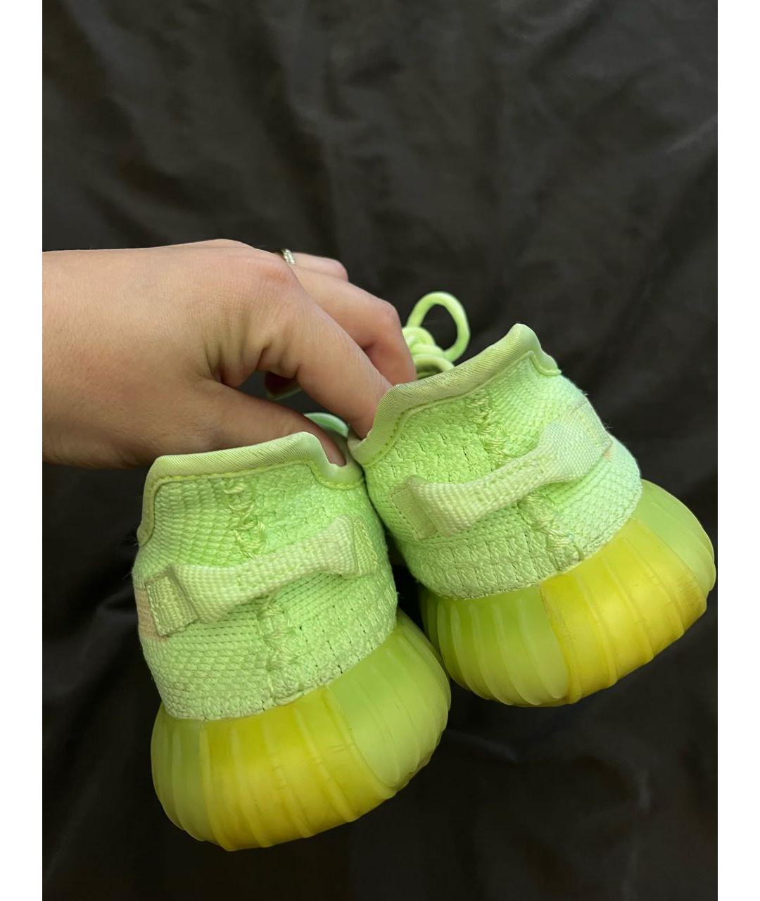 ADIDAS YEEZY Салатовые текстильные кеды, фото 2