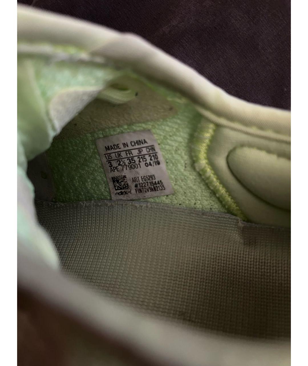 ADIDAS YEEZY Салатовые текстильные кеды, фото 7