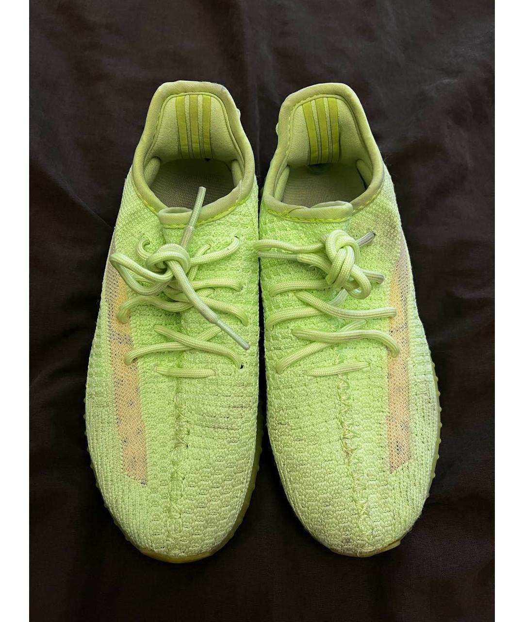 ADIDAS YEEZY Салатовые текстильные кеды, фото 8