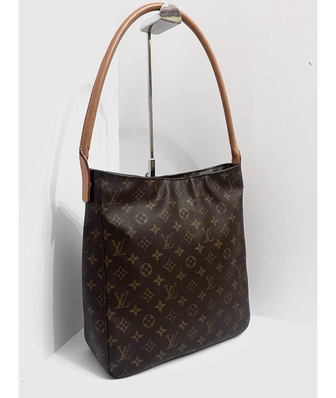 LOUIS VUITTON Коричневая кожаная сумка с короткими ручками, фото 5