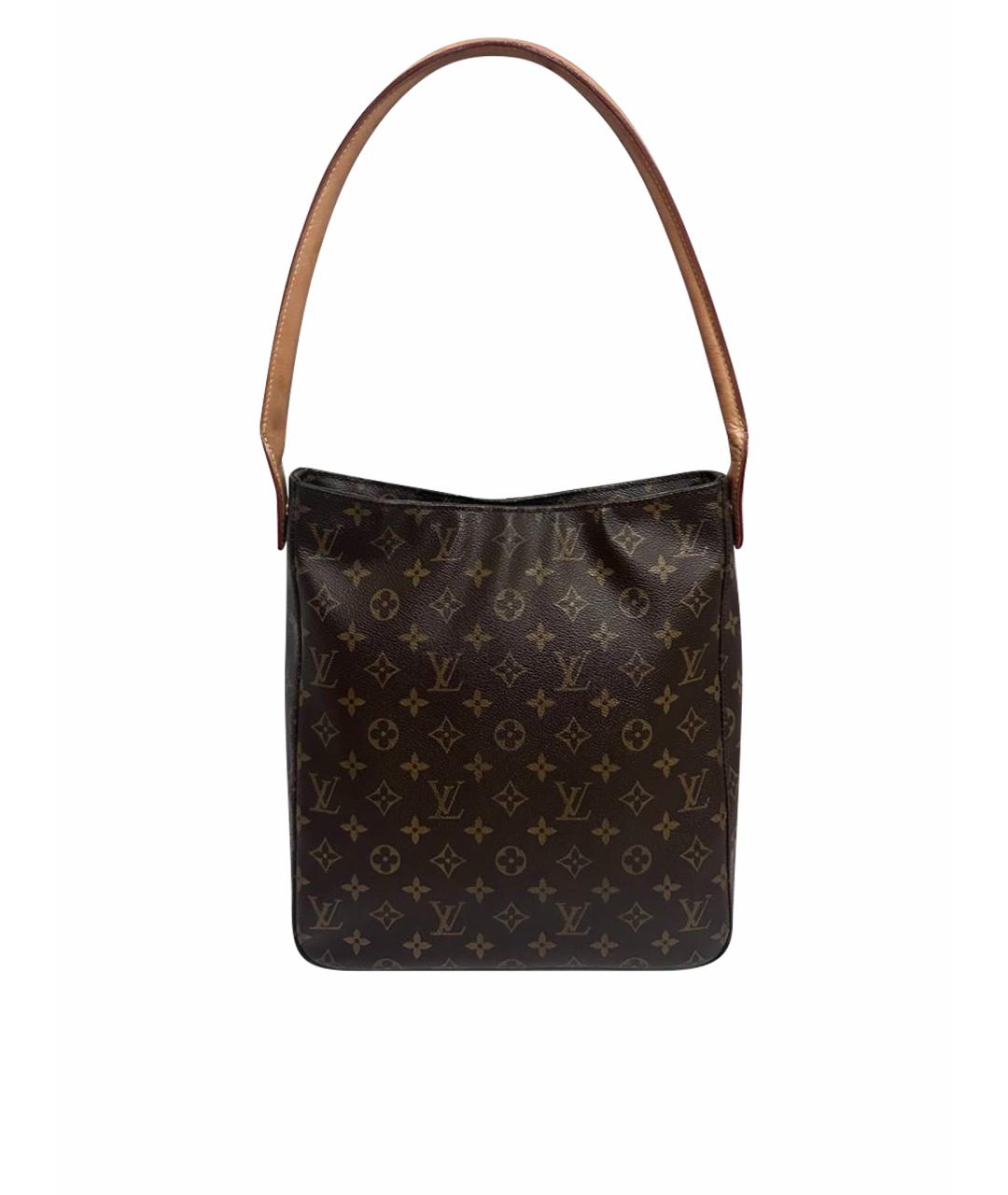 LOUIS VUITTON Коричневая кожаная сумка с короткими ручками, фото 1