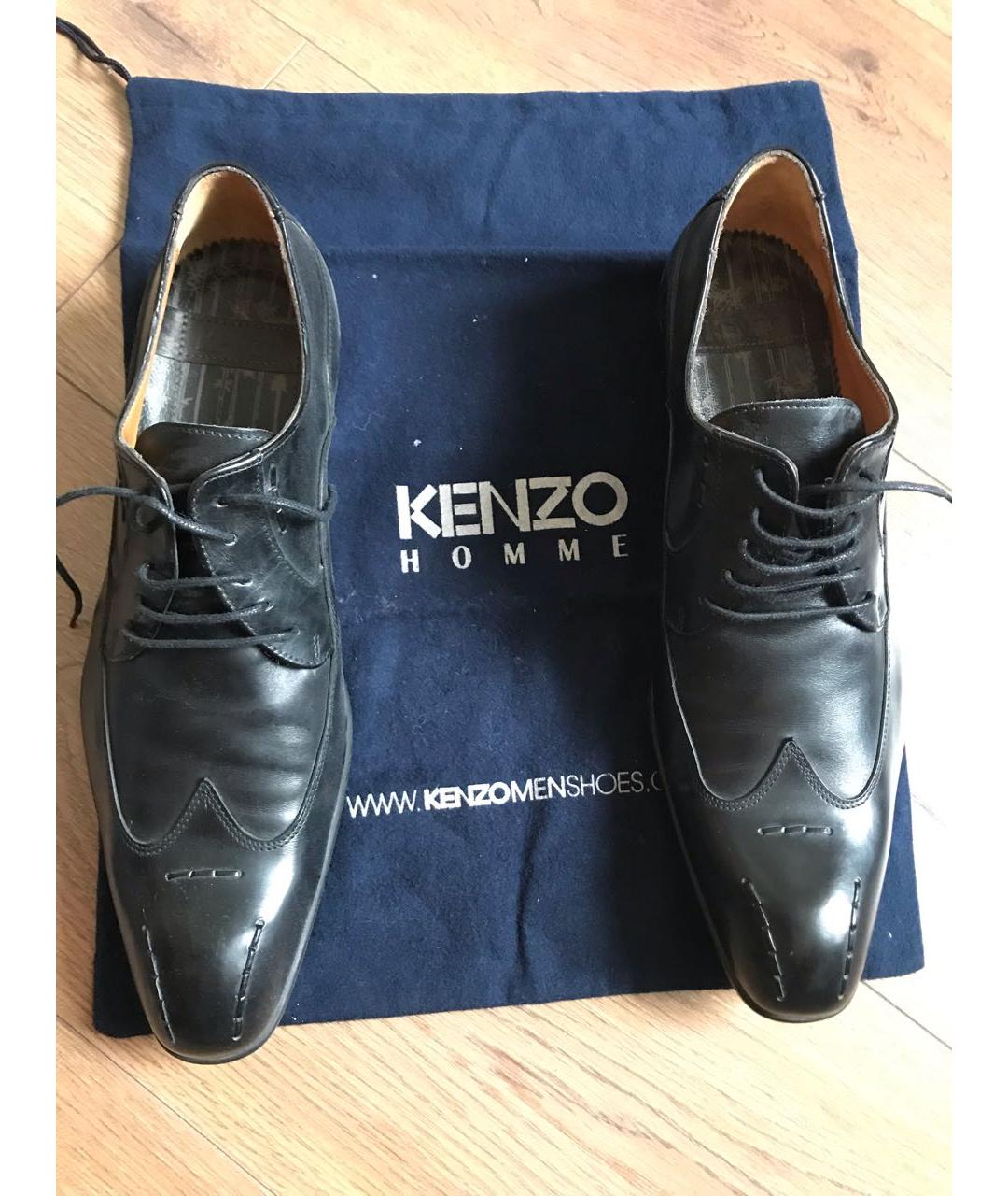 KENZO Черные кожаные туфли, фото 2
