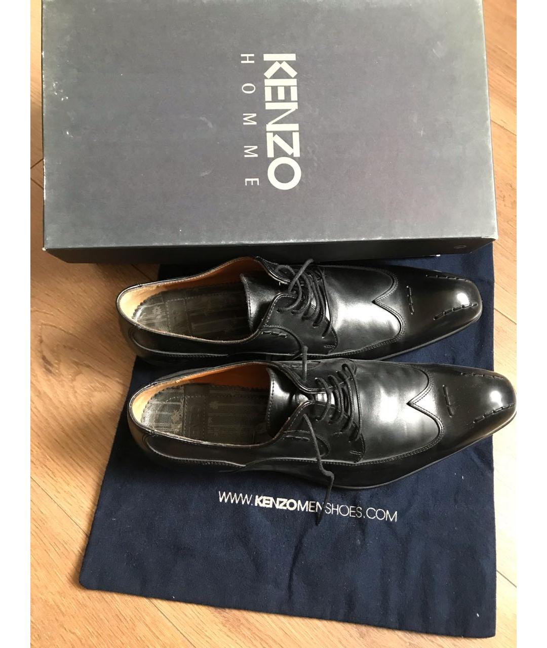 KENZO Черные кожаные туфли, фото 6