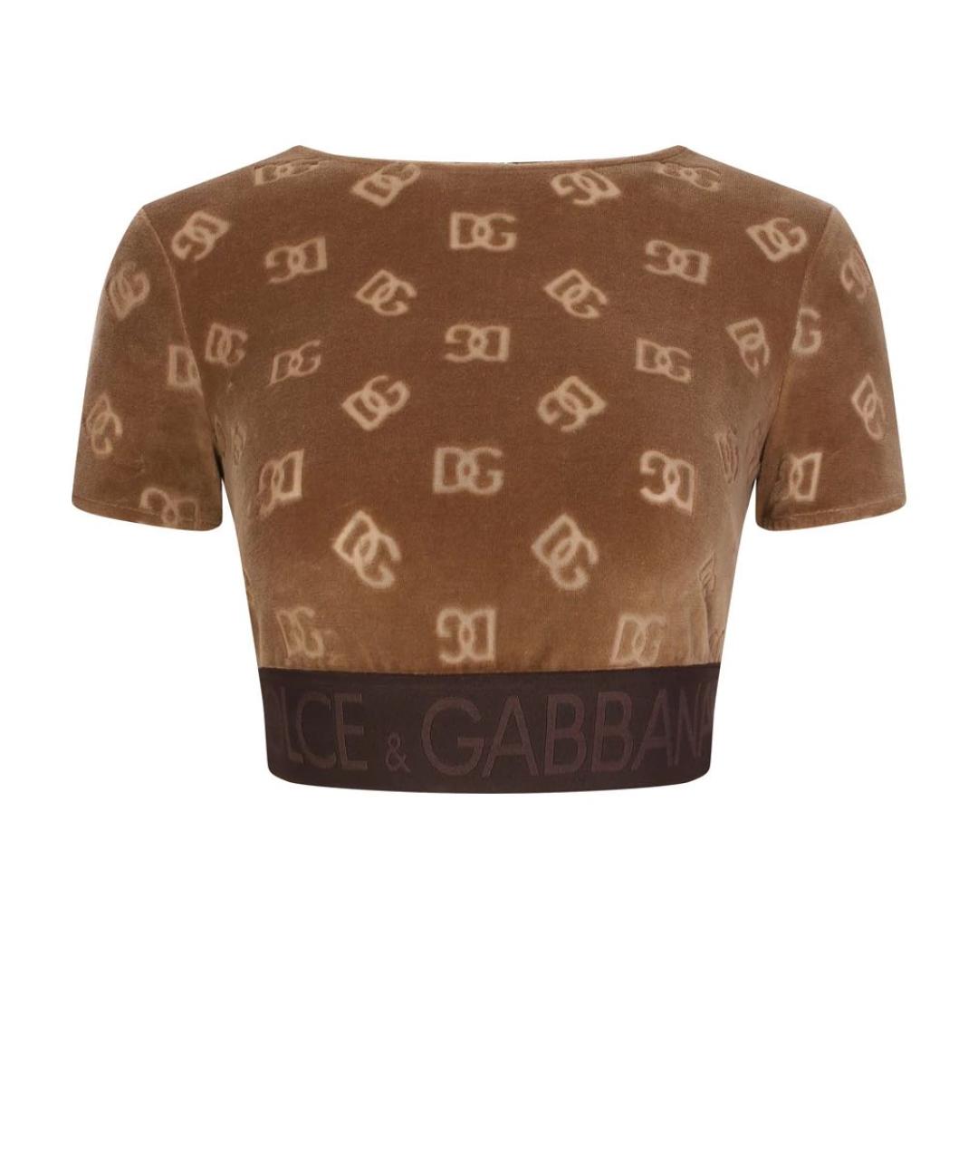 DOLCE&GABBANA Бежевая хлопковая футболка, фото 1