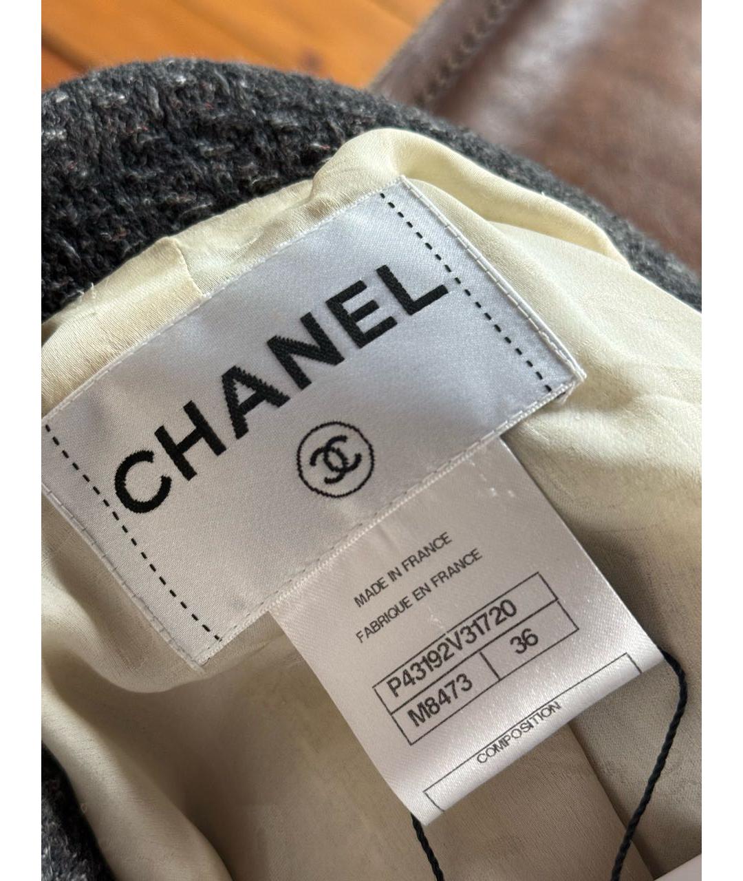 CHANEL Серый жакет/пиджак, фото 5