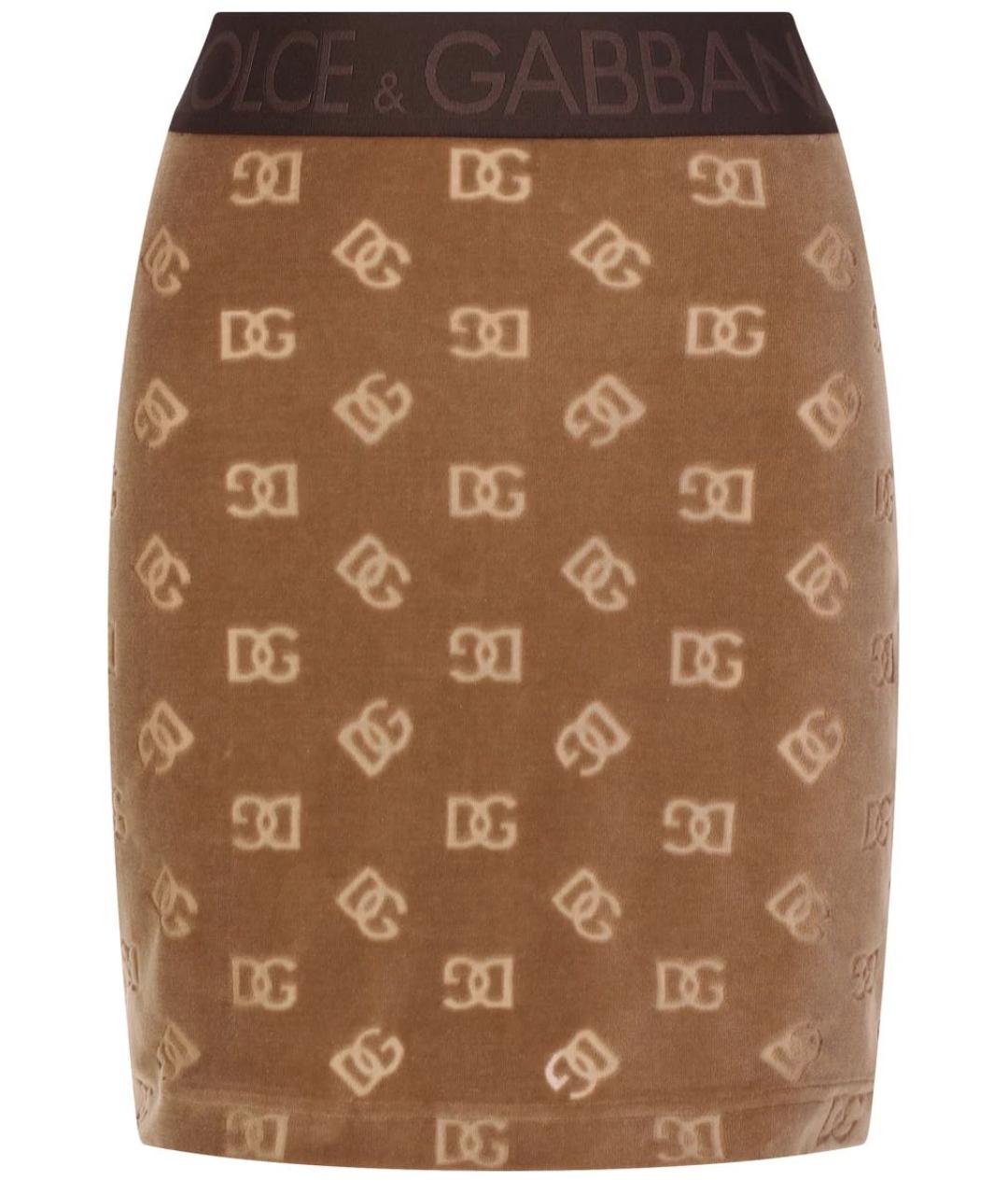 DOLCE&GABBANA Бежевая хлопковая юбка мини, фото 1