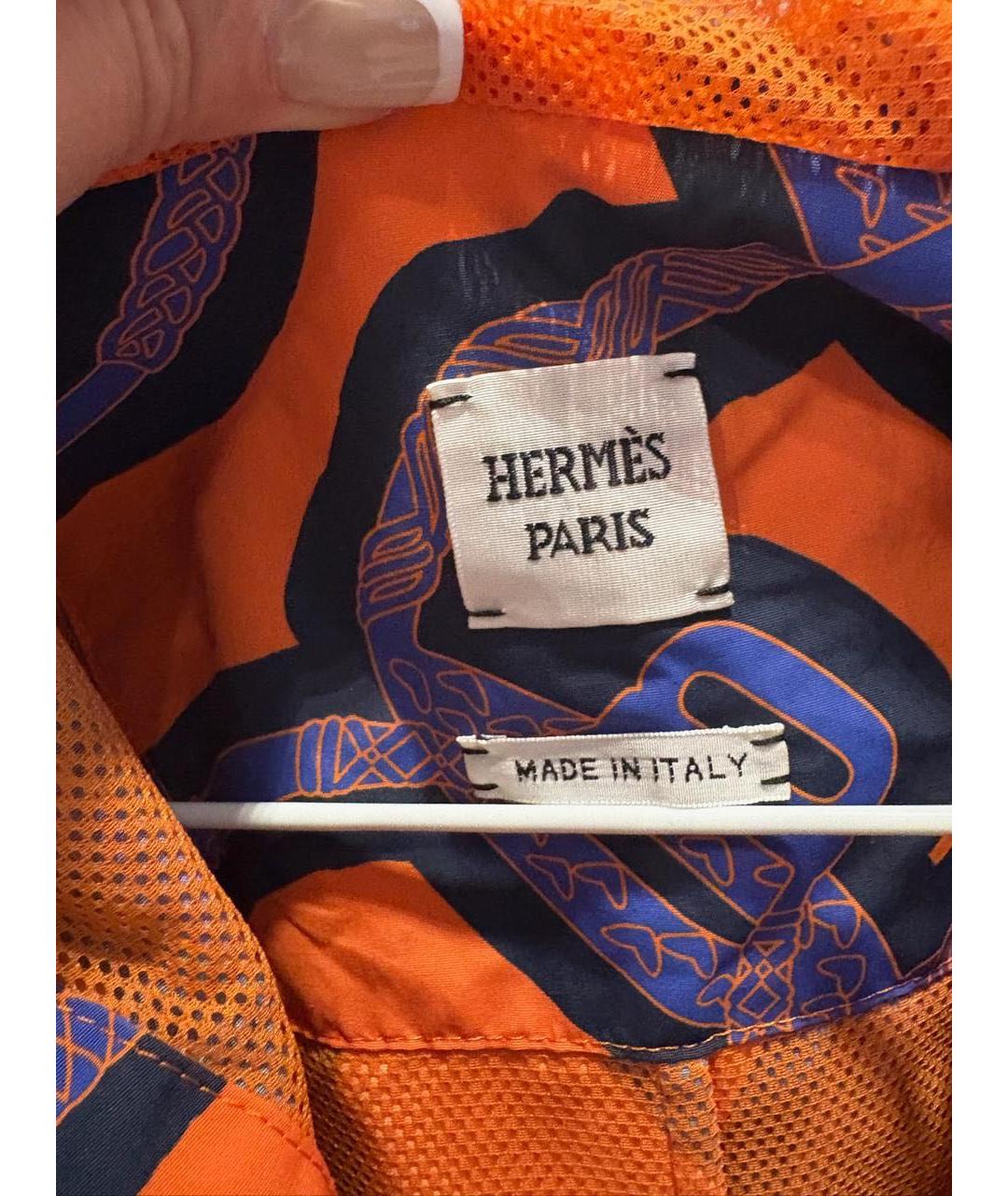 HERMES Оранжевая полиэстеровая куртка, фото 3
