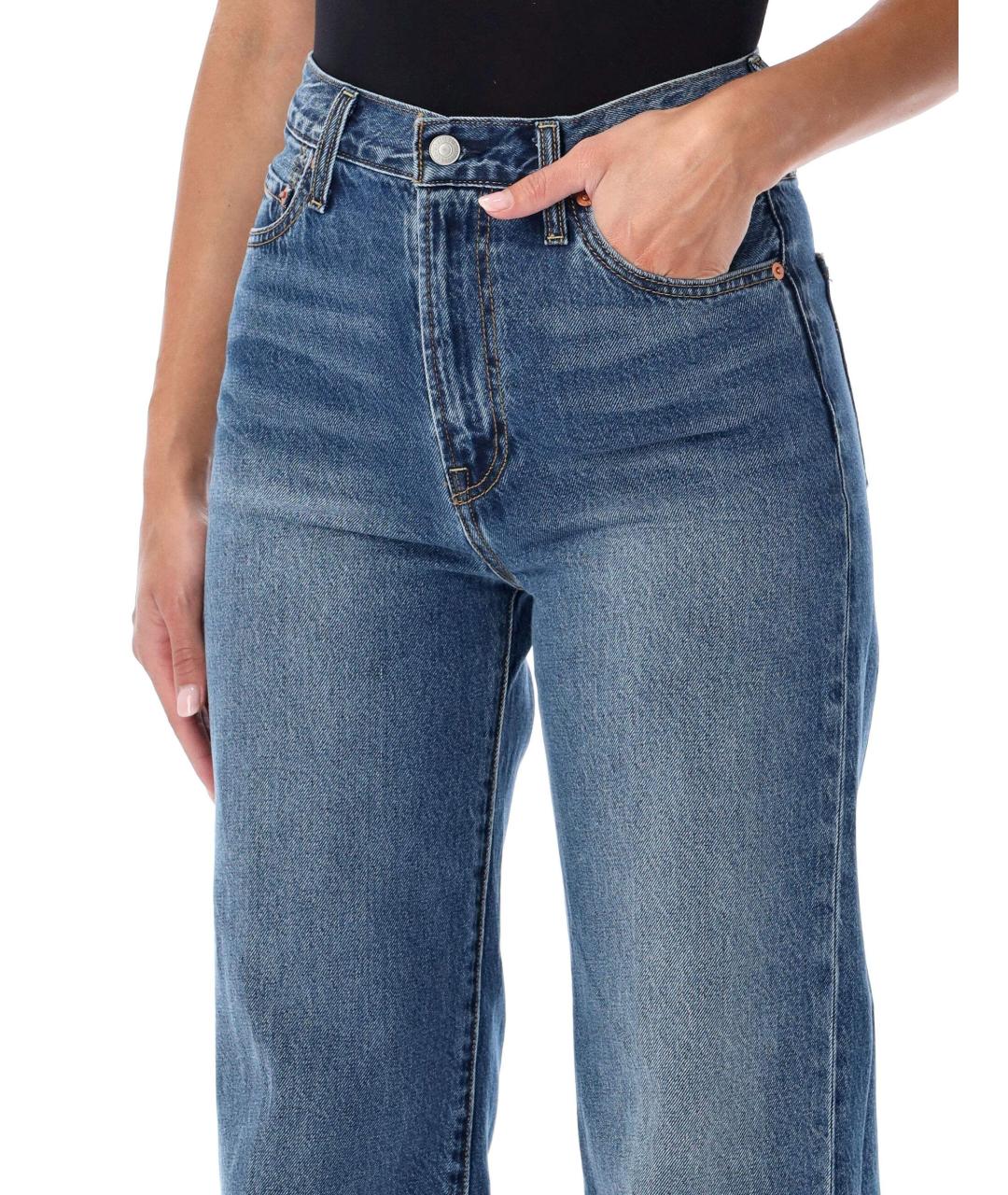 LEVI'S Синие хлопковые прямые джинсы, фото 3
