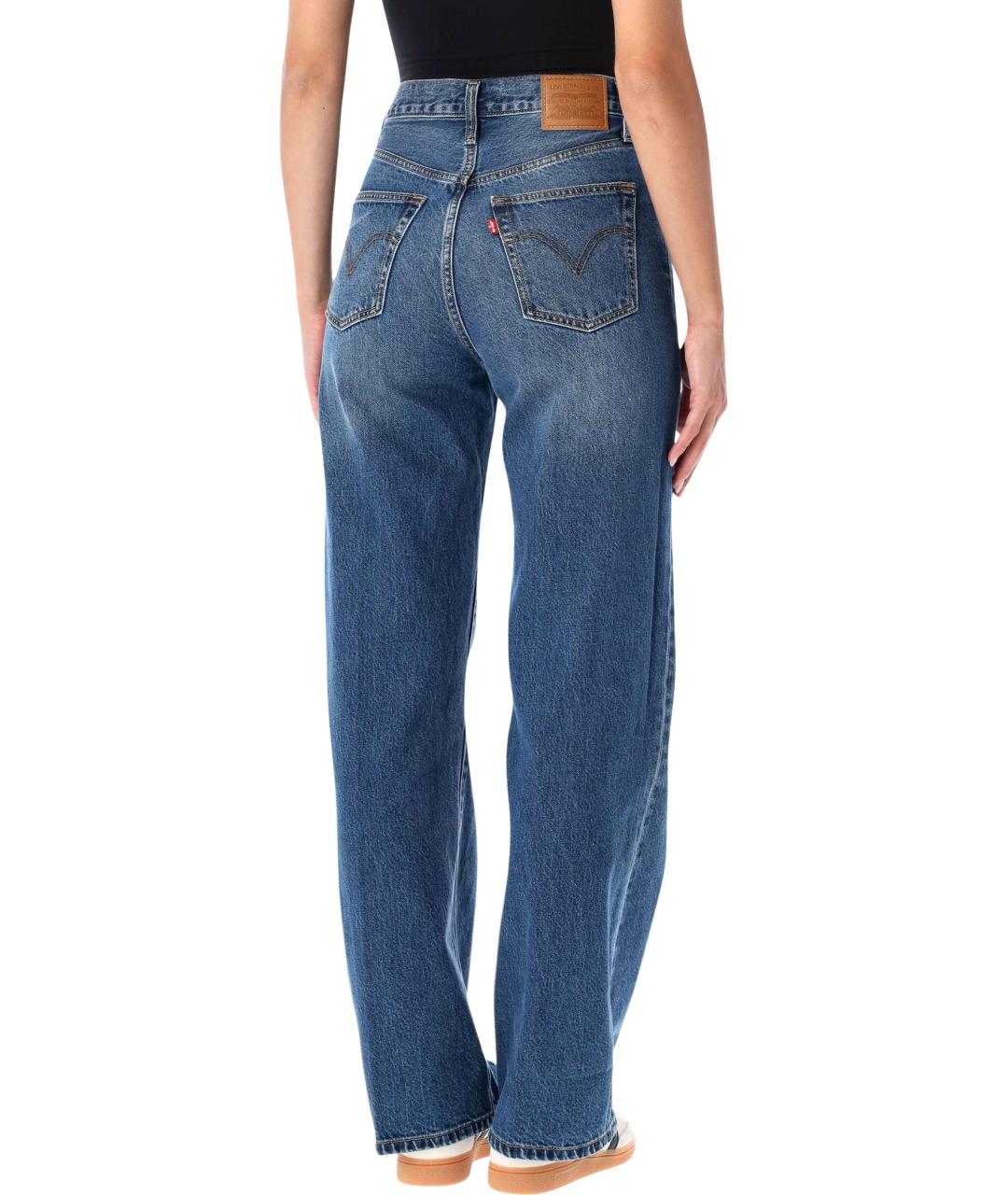 LEVI'S Синие хлопковые прямые джинсы, фото 2