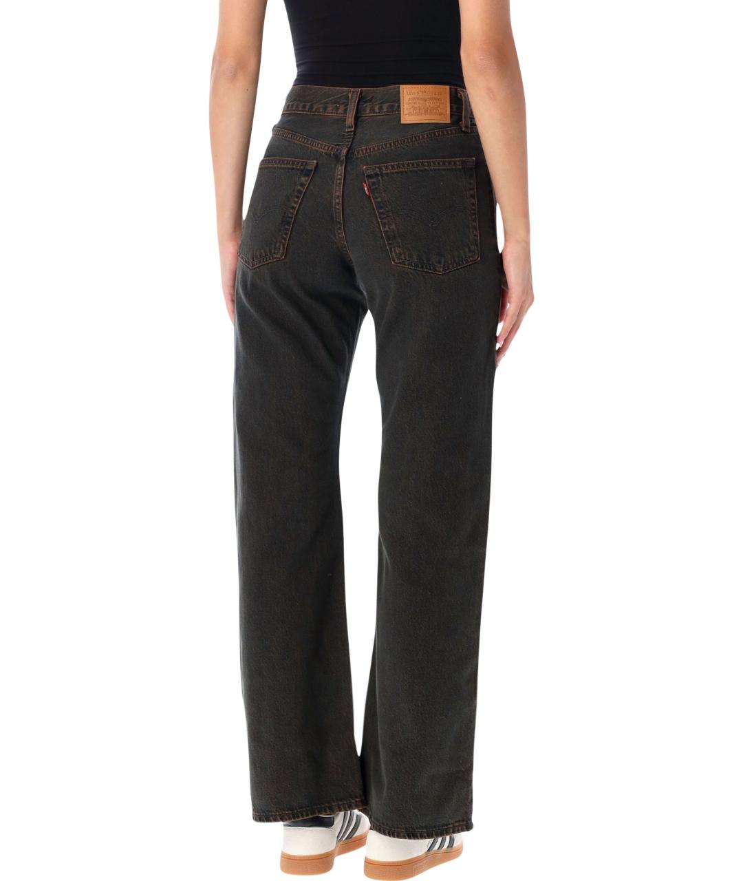 LEVI'S Черные хлопковые прямые джинсы, фото 2