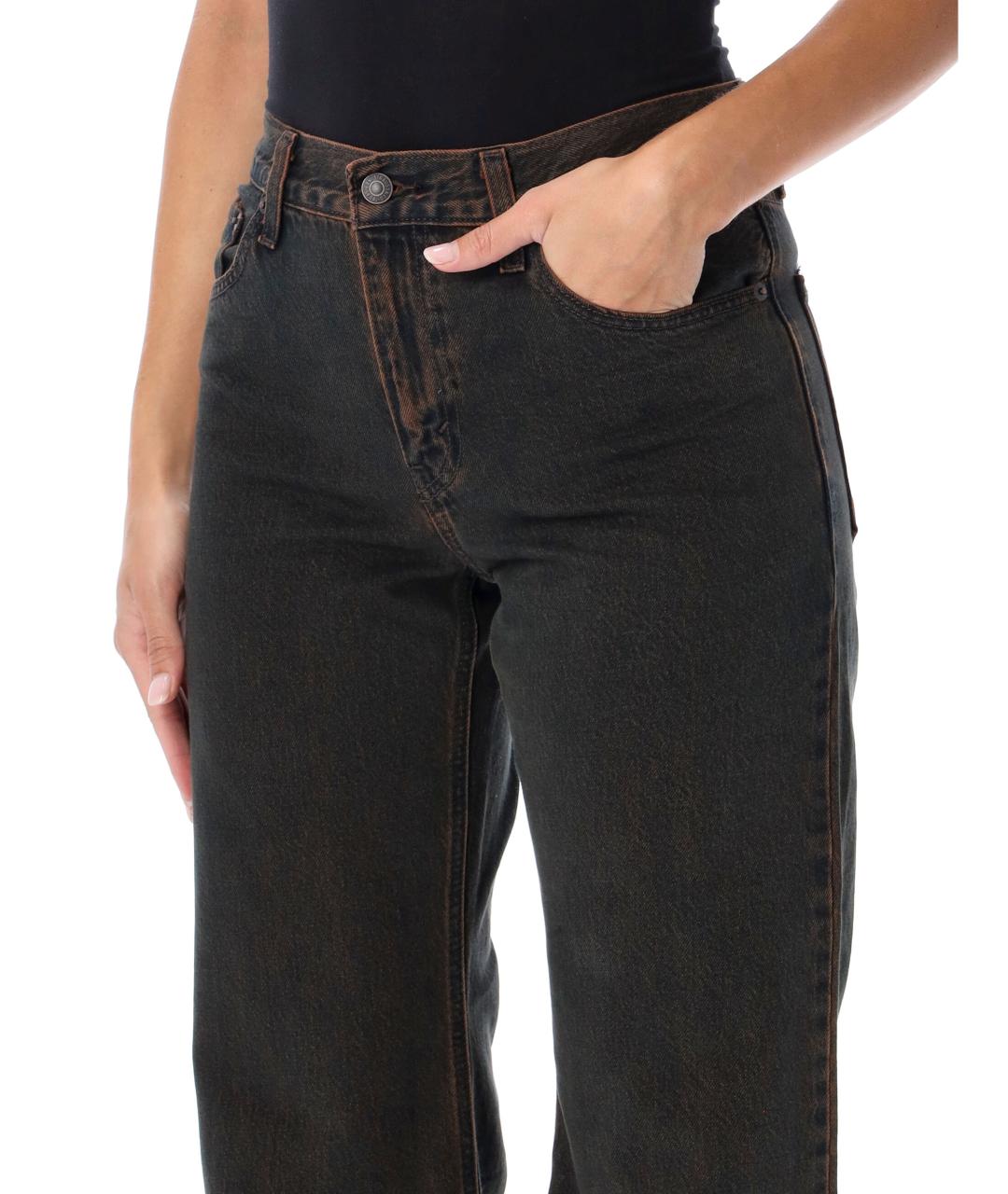 LEVI'S Черные хлопковые прямые джинсы, фото 3