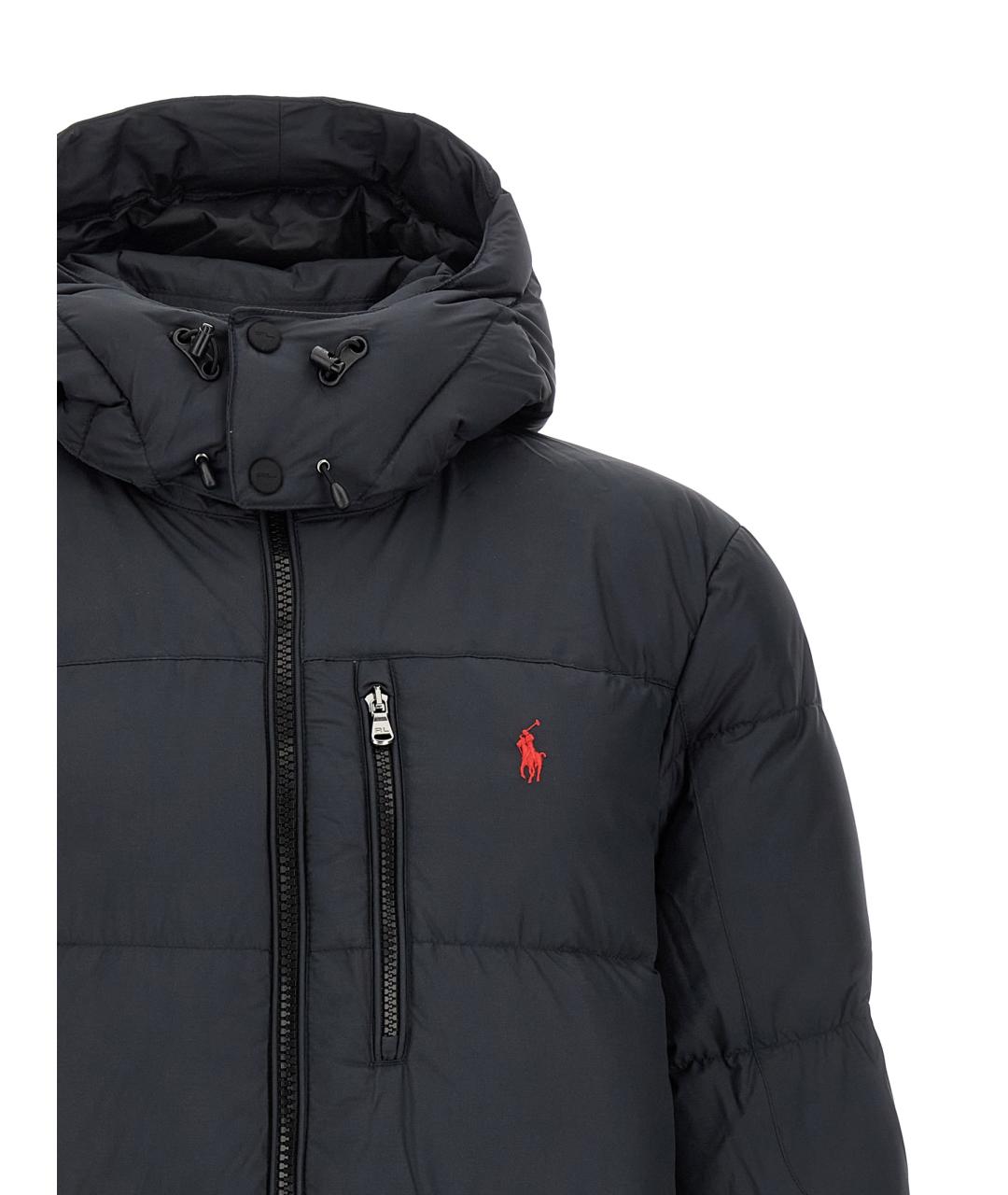 POLO RALPH LAUREN Черный полиэстеровый пуховик, фото 4