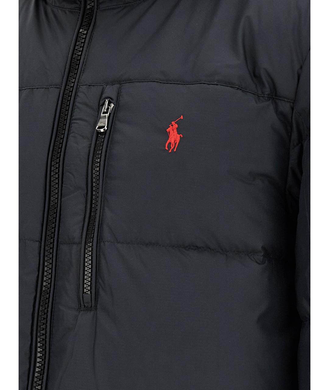 POLO RALPH LAUREN Черный полиэстеровый пуховик, фото 6