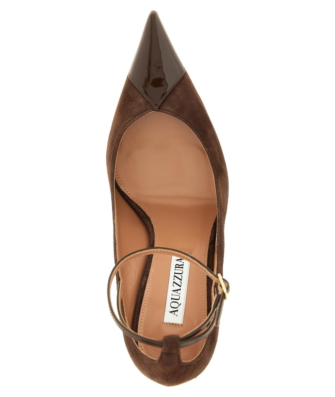 AQUAZZURA Коричневые кожаные туфли, фото 4