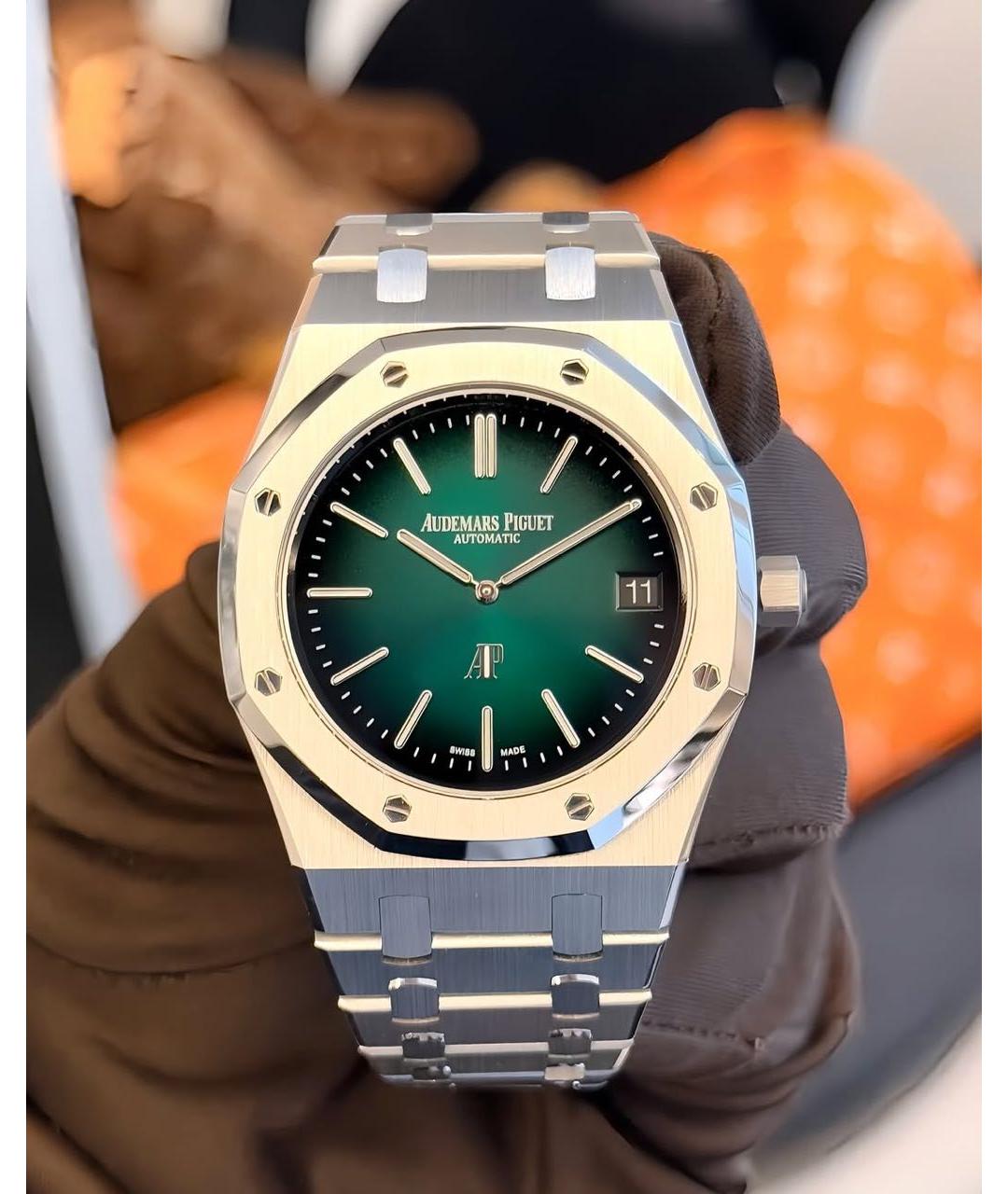 Audemars Piguet Зеленые платиновые часы, фото 2