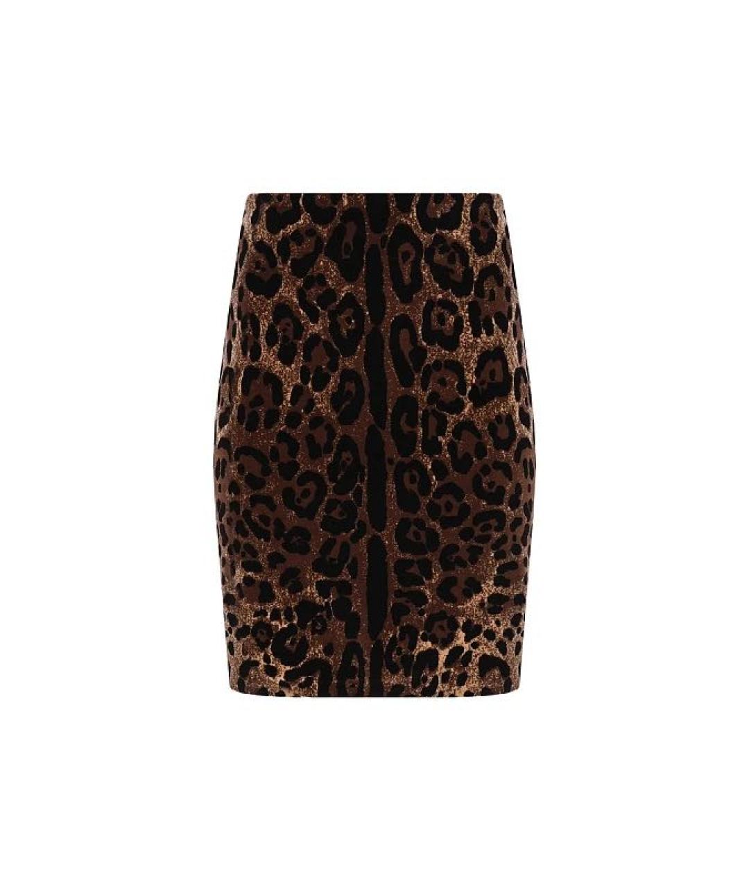 DOLCE&GABBANA Коричневая хлопковая юбка мини, фото 1