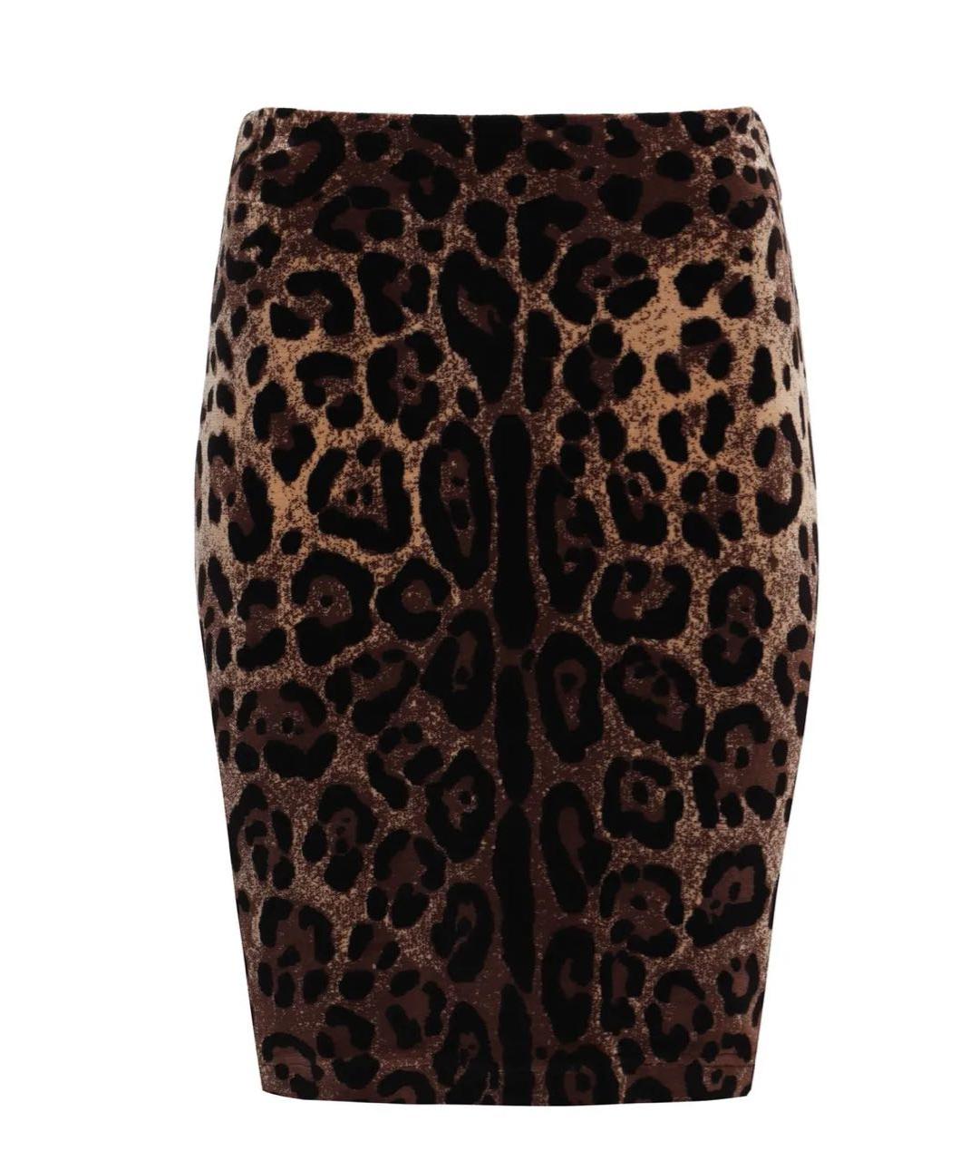 DOLCE&GABBANA Коричневая хлопковая юбка мини, фото 2