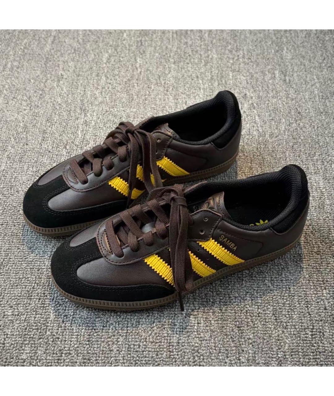 ADIDAS Коричневые кожаные кроссовки, фото 3