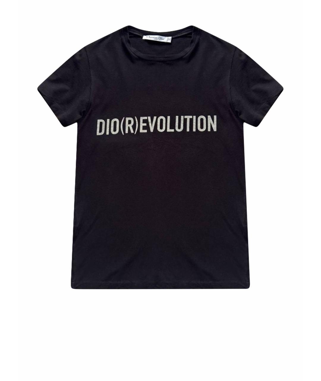 CHRISTIAN DIOR Черная хлопковая футболка, фото 1