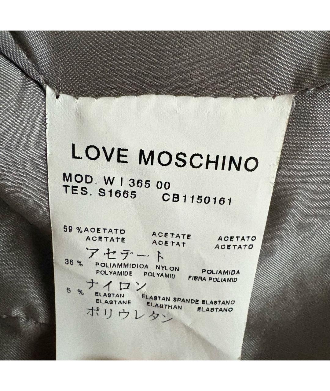 LOVE MOSCHINO Серый атласный жакет/пиджак, фото 7