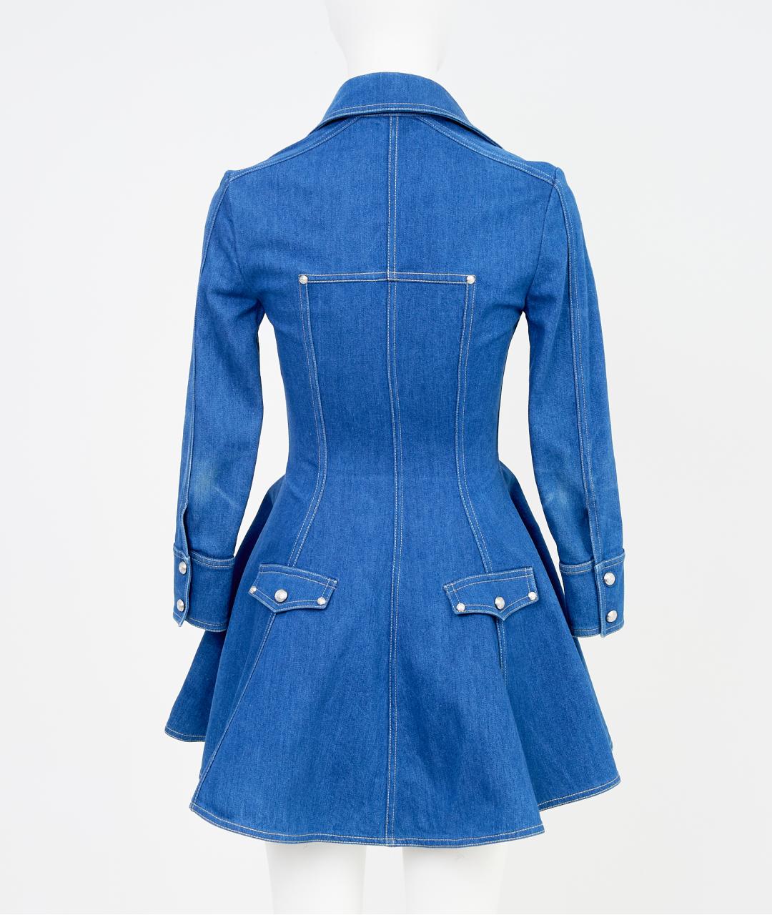 BALMAIN Синее хлопковое повседневное платье, фото 3