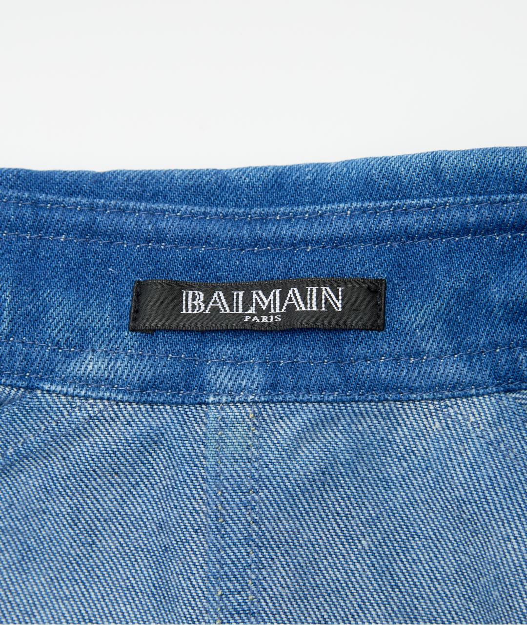 BALMAIN Синее хлопковое повседневное платье, фото 4