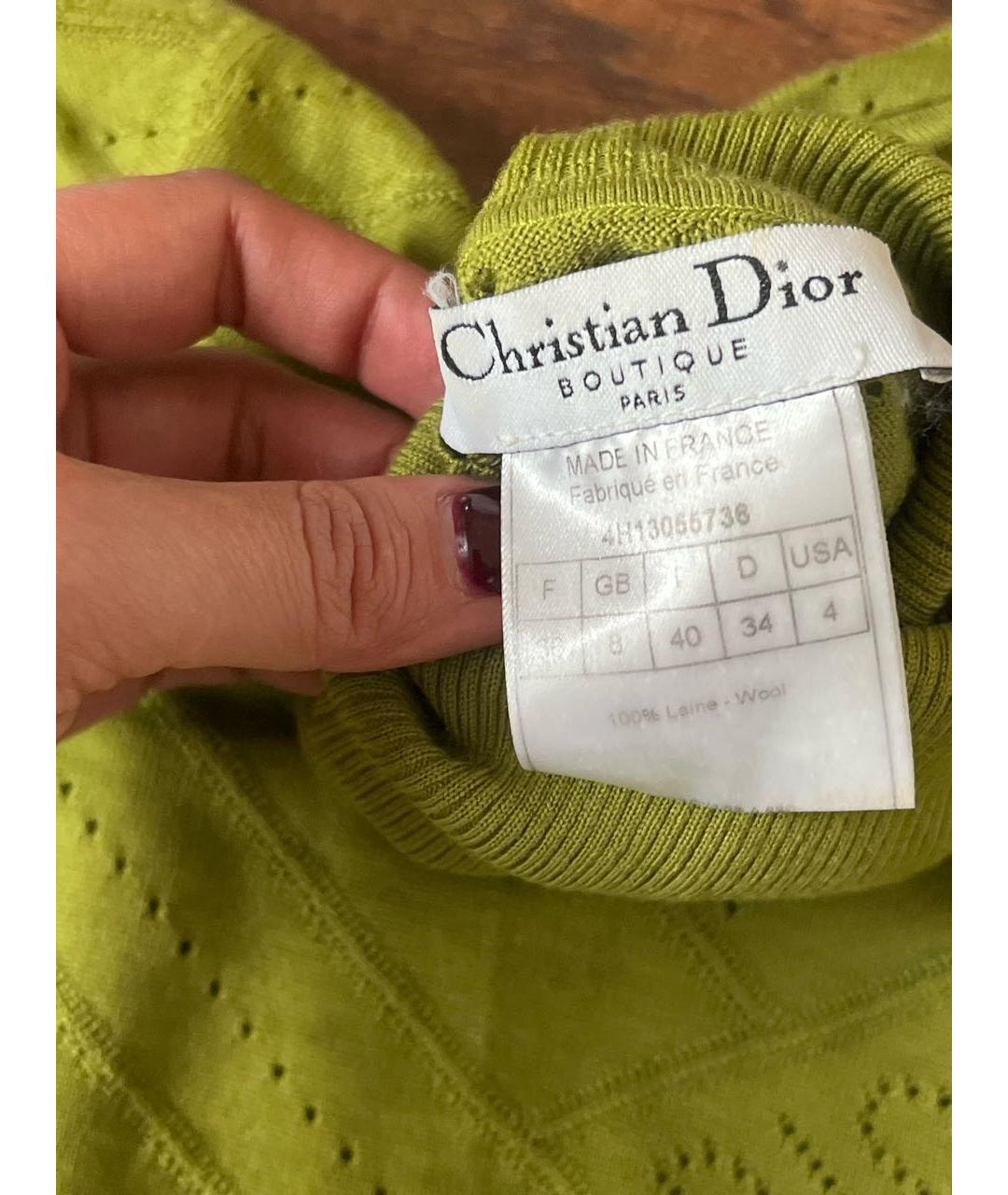 CHRISTIAN DIOR Хаки шерстяная водолазка, фото 3