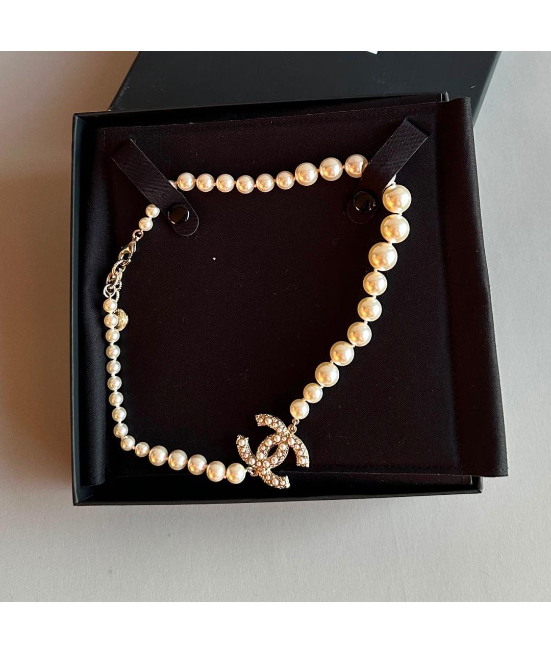 CHANEL Белое колье, фото 4