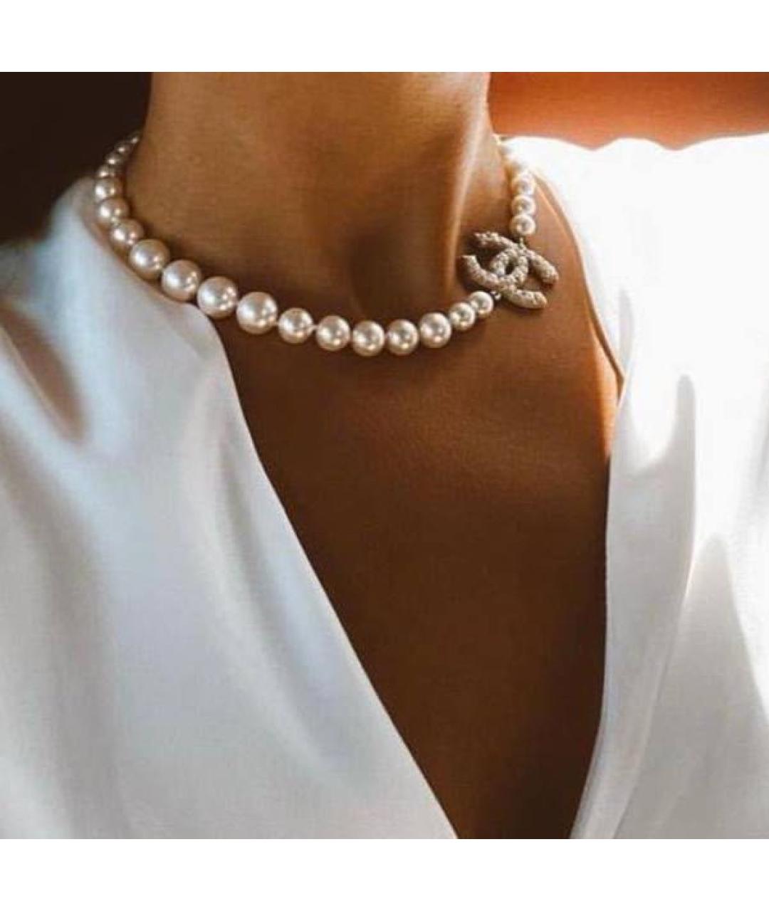 CHANEL Белое колье, фото 2