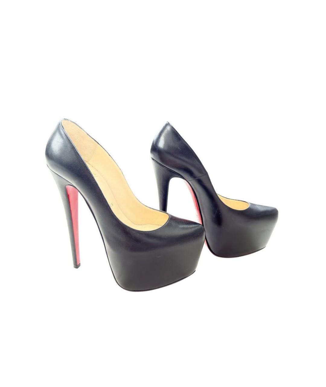 CHRISTIAN LOUBOUTIN Черные кожаные туфли, фото 7