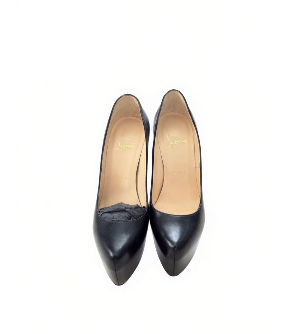 CHRISTIAN LOUBOUTIN Черные кожаные туфли, фото 2