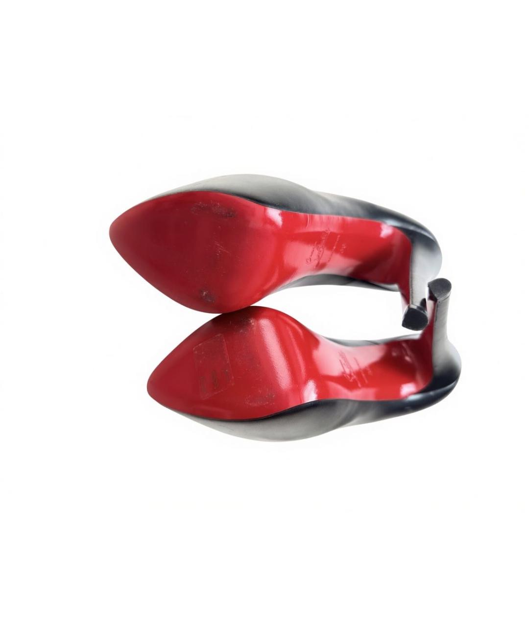 CHRISTIAN LOUBOUTIN Черные кожаные туфли, фото 6