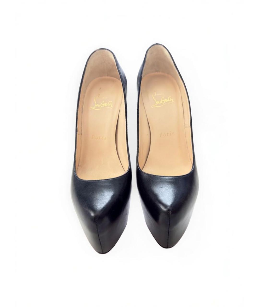 CHRISTIAN LOUBOUTIN Черные кожаные туфли, фото 3