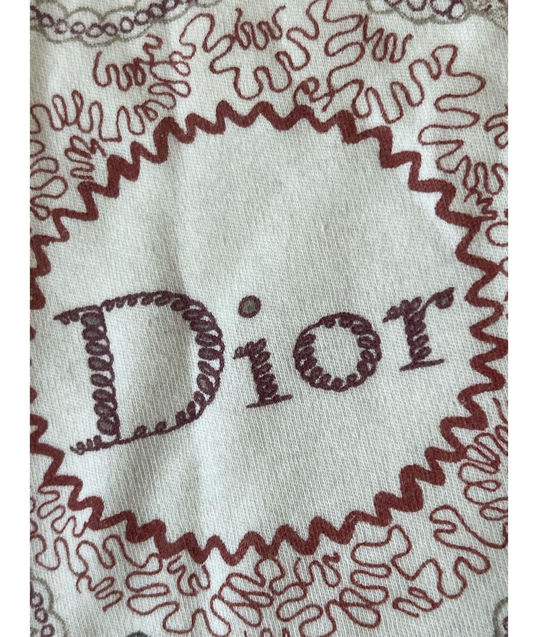 CHRISTIAN DIOR Бежевая хлопковая футболка, фото 4