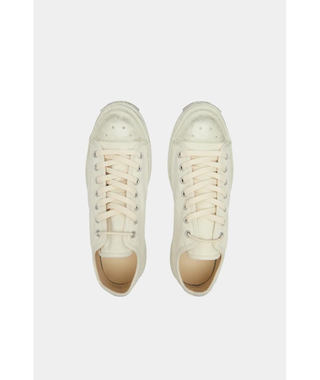 ACNE STUDIOS Белые текстильные низкие кроссовки / кеды, фото 5