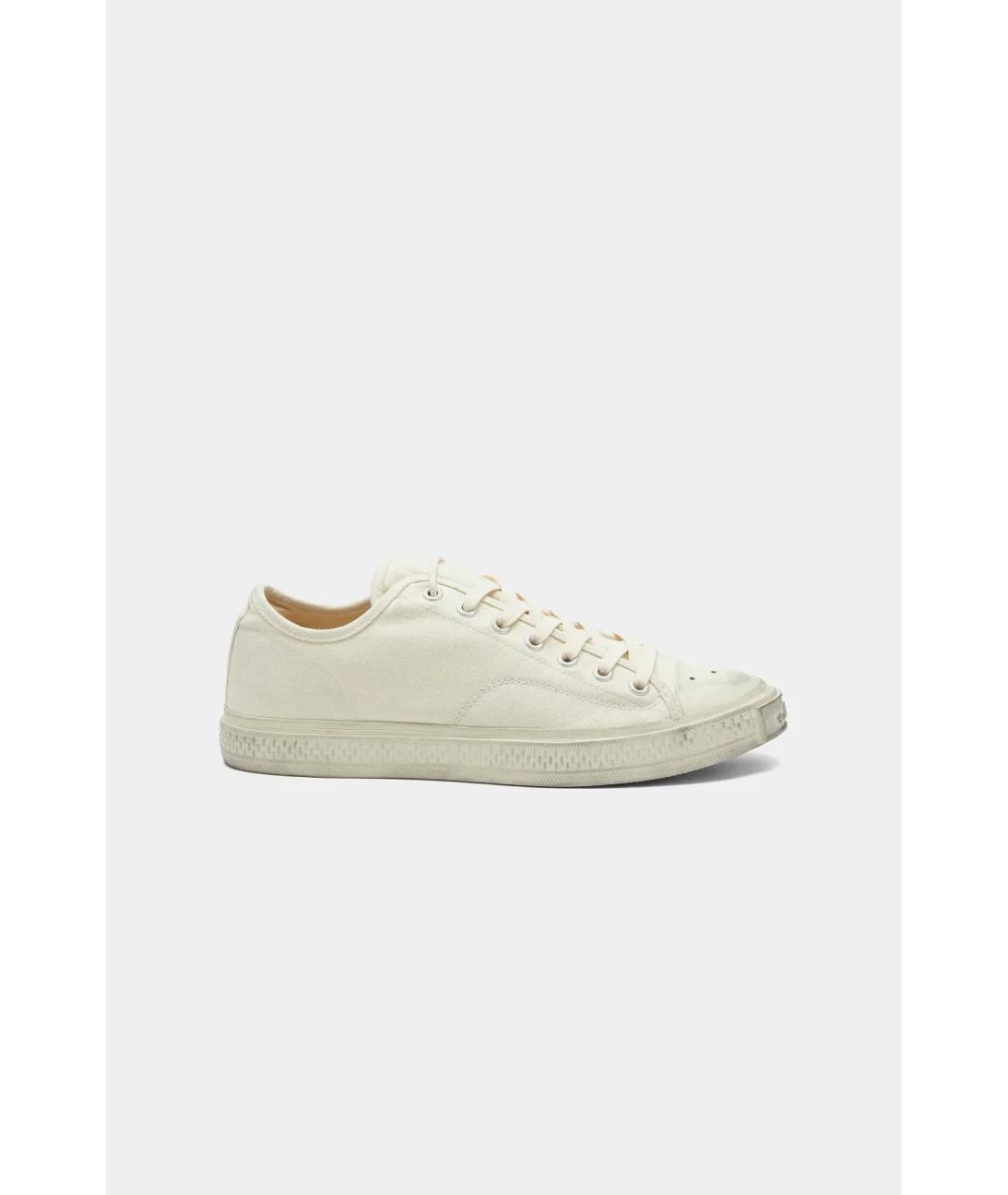 ACNE STUDIOS Белые текстильные низкие кроссовки / кеды, фото 7