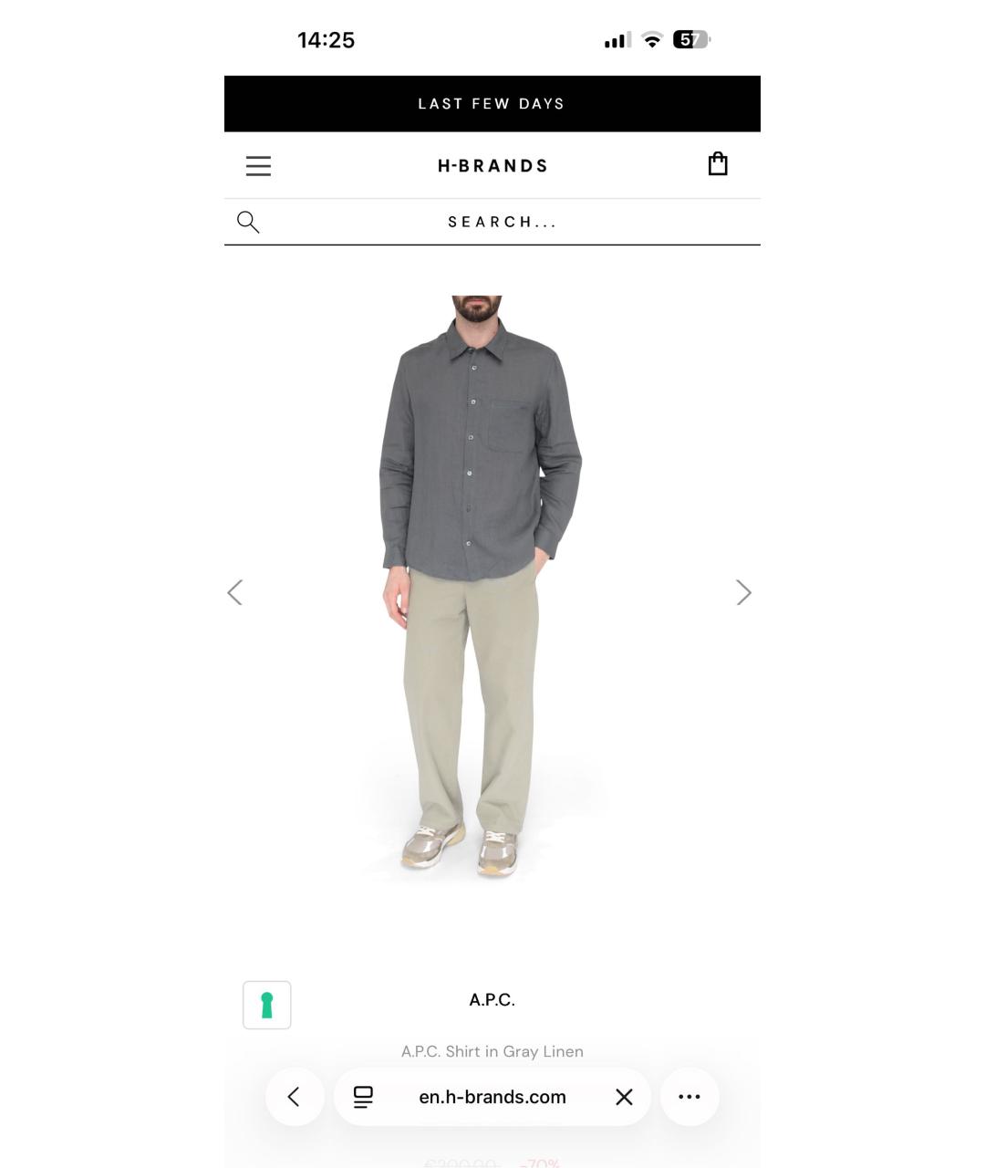 A.P.C. Салатовая льняная кэжуал рубашка, фото 7