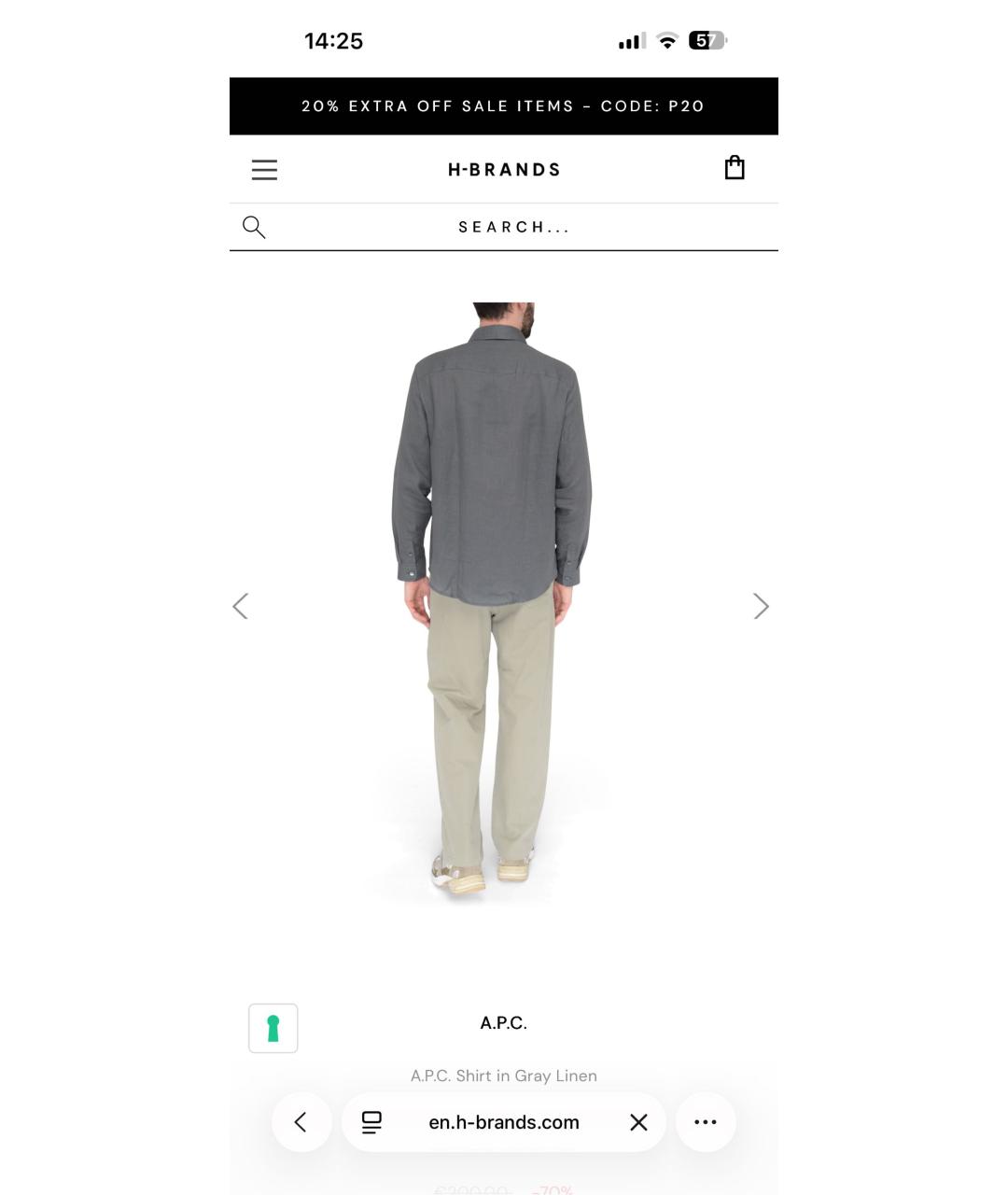 A.P.C. Салатовая льняная кэжуал рубашка, фото 8