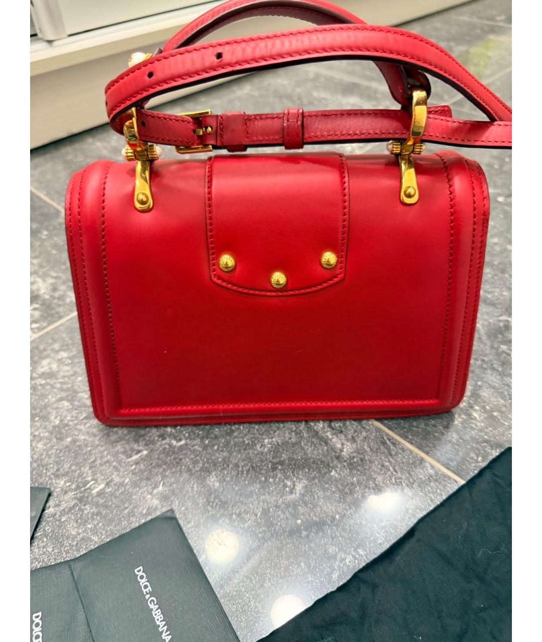 DOLCE&GABBANA Красная кожаная сумка через плечо, фото 3
