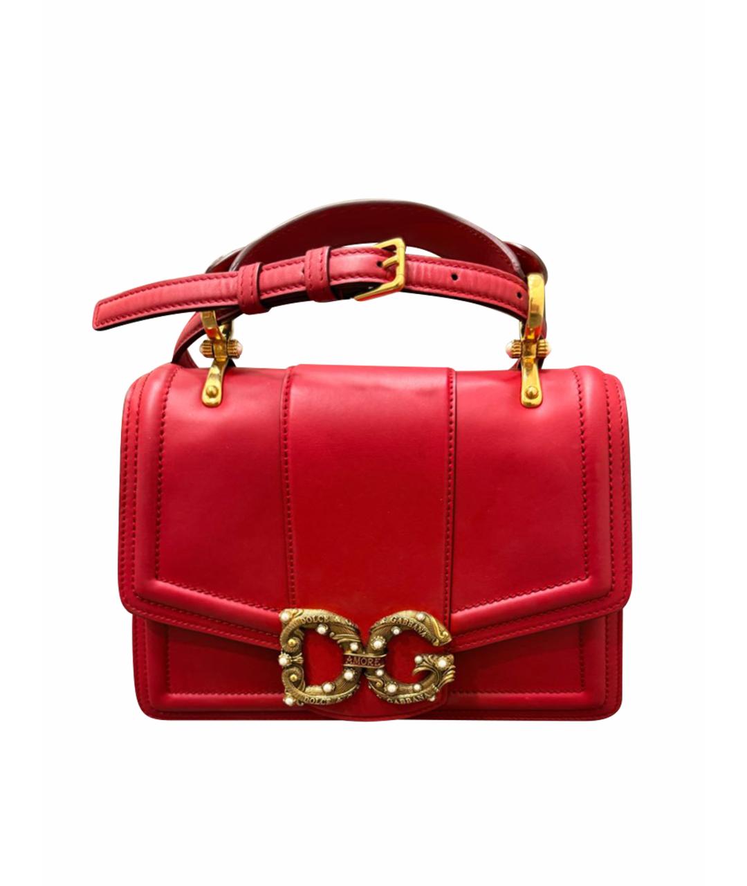 DOLCE&GABBANA Красная кожаная сумка через плечо, фото 1