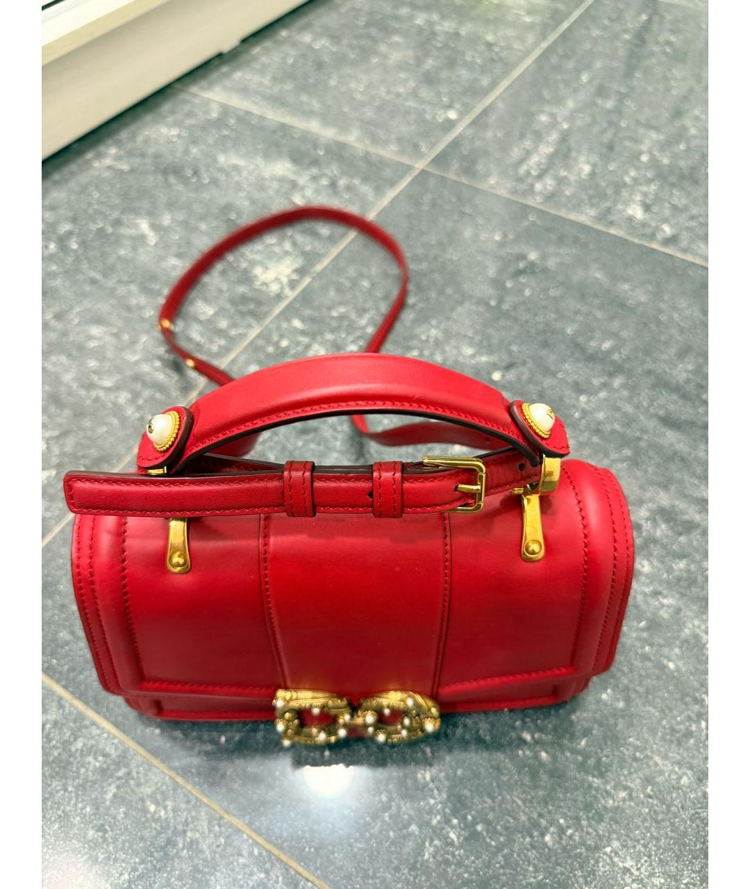 DOLCE&GABBANA Красная кожаная сумка через плечо, фото 7