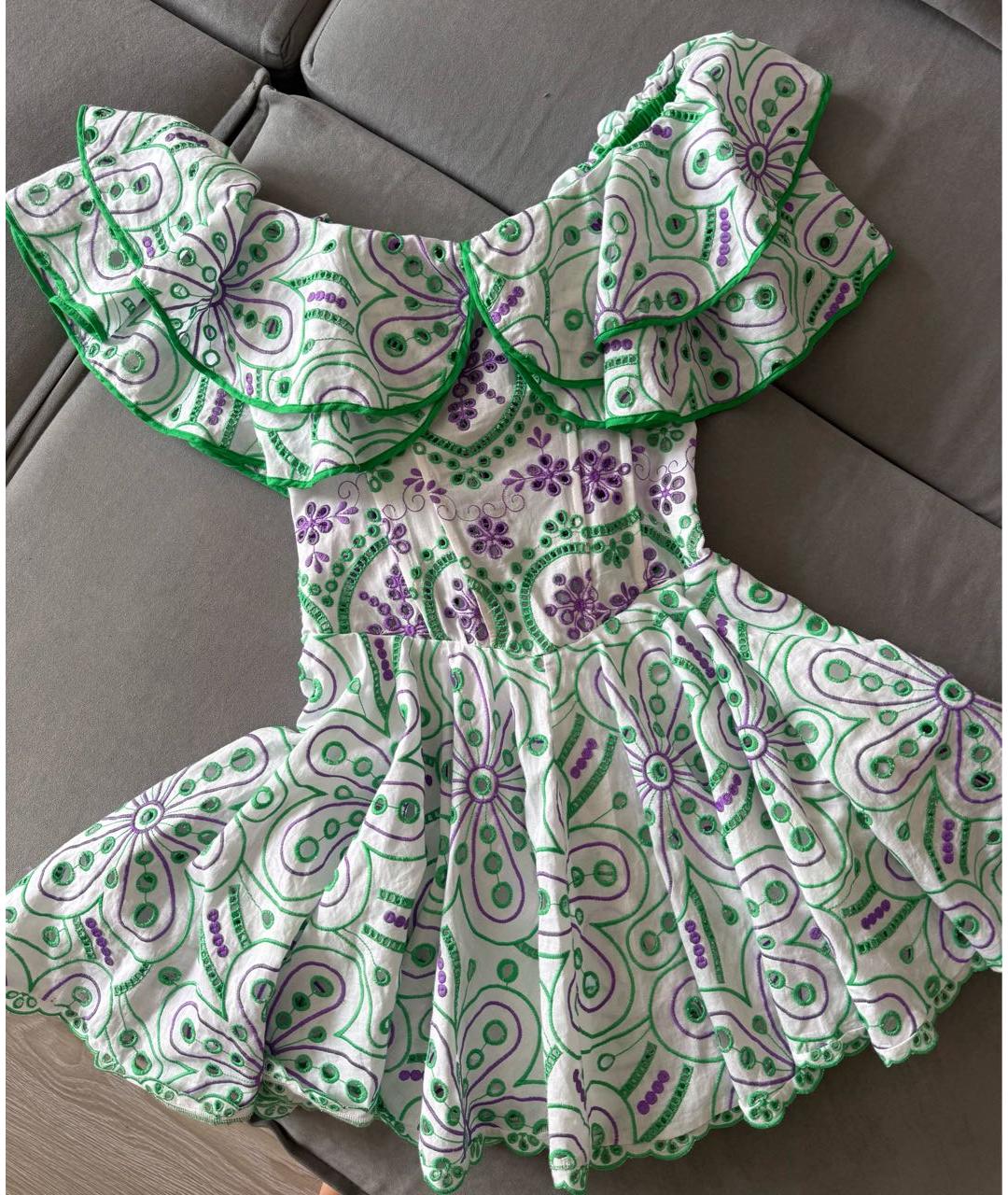 CHARO RUIZ Белое хлопковое повседневное платье, фото 4