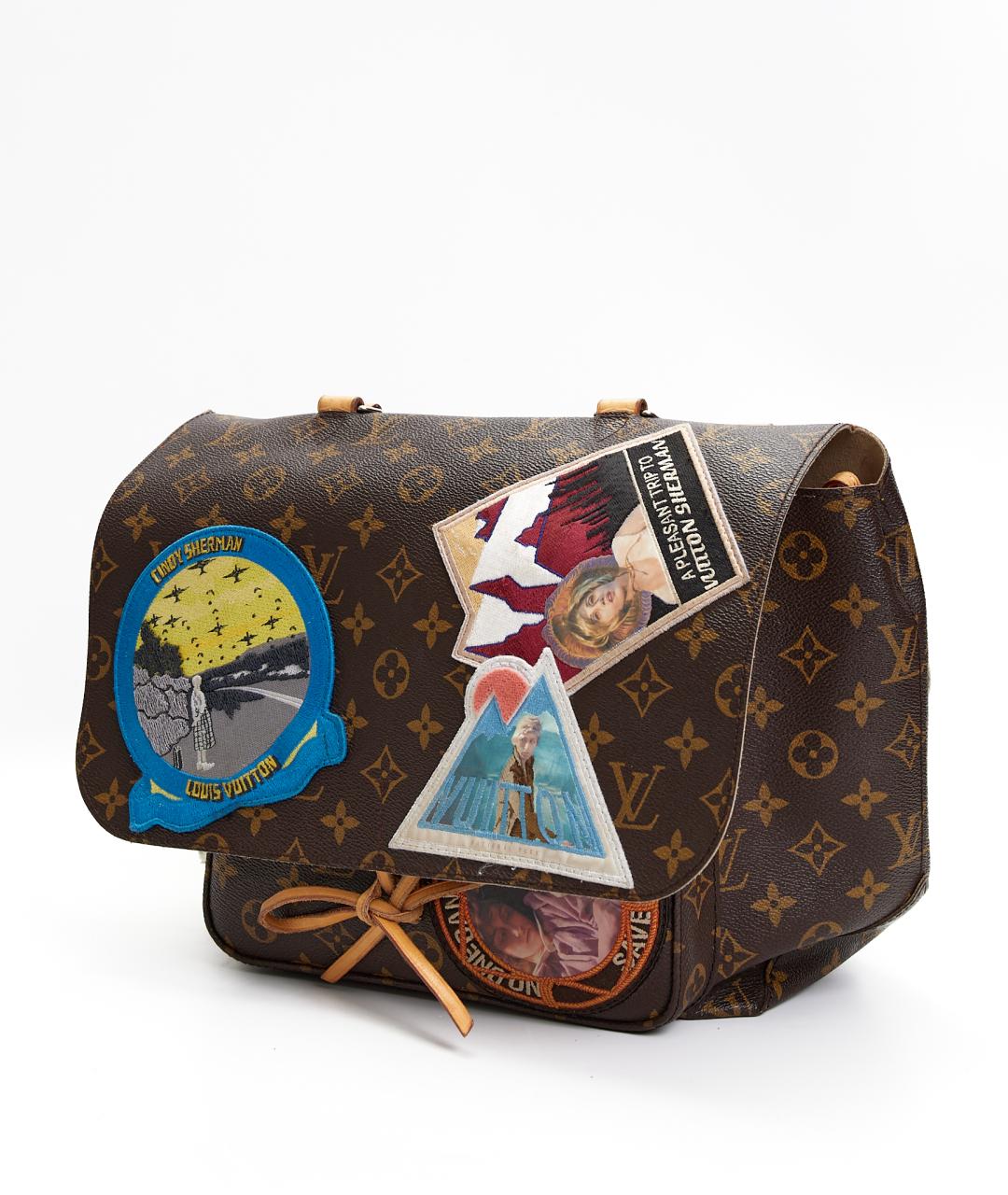 LOUIS VUITTON Коричневая кожаная сумка с короткими ручками, фото 3